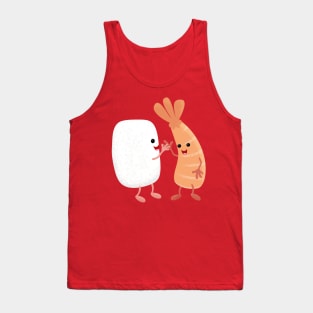 Cute sushi rice prawn friends cartoon Tank Top